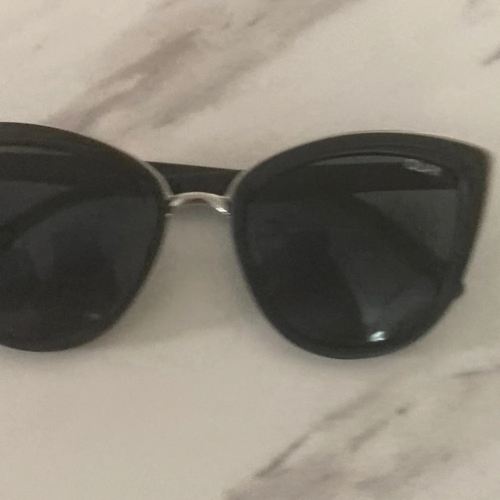 Quay Australia Black Cat Eye Sunglasses with Silver Bridge